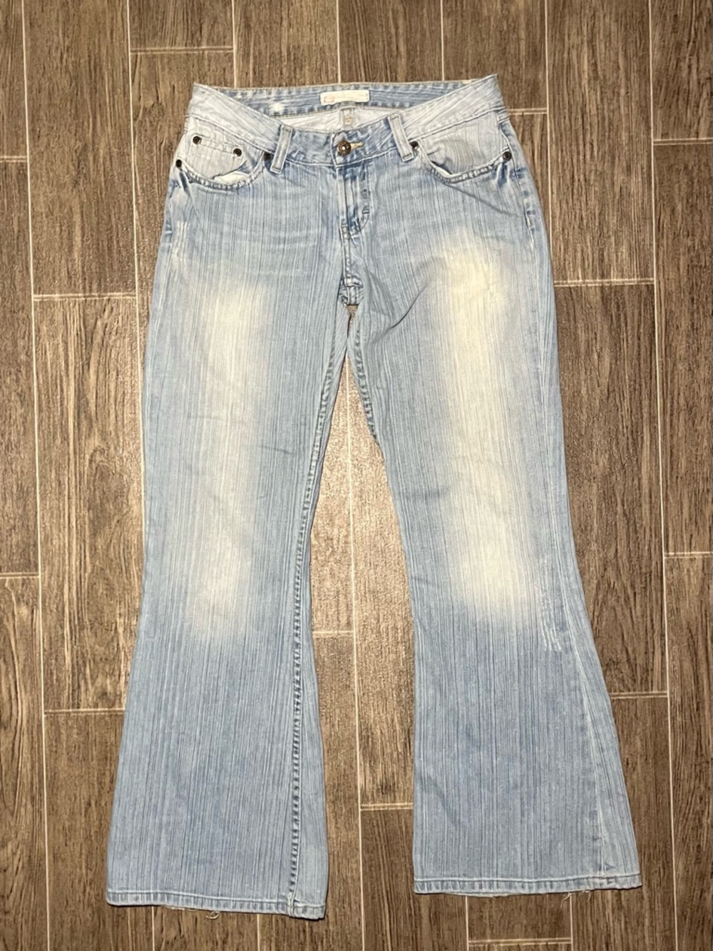 Buckle BKE Star Stretch Jeans Women 29x31.5 Flare Distressed Bootcut Light Wash